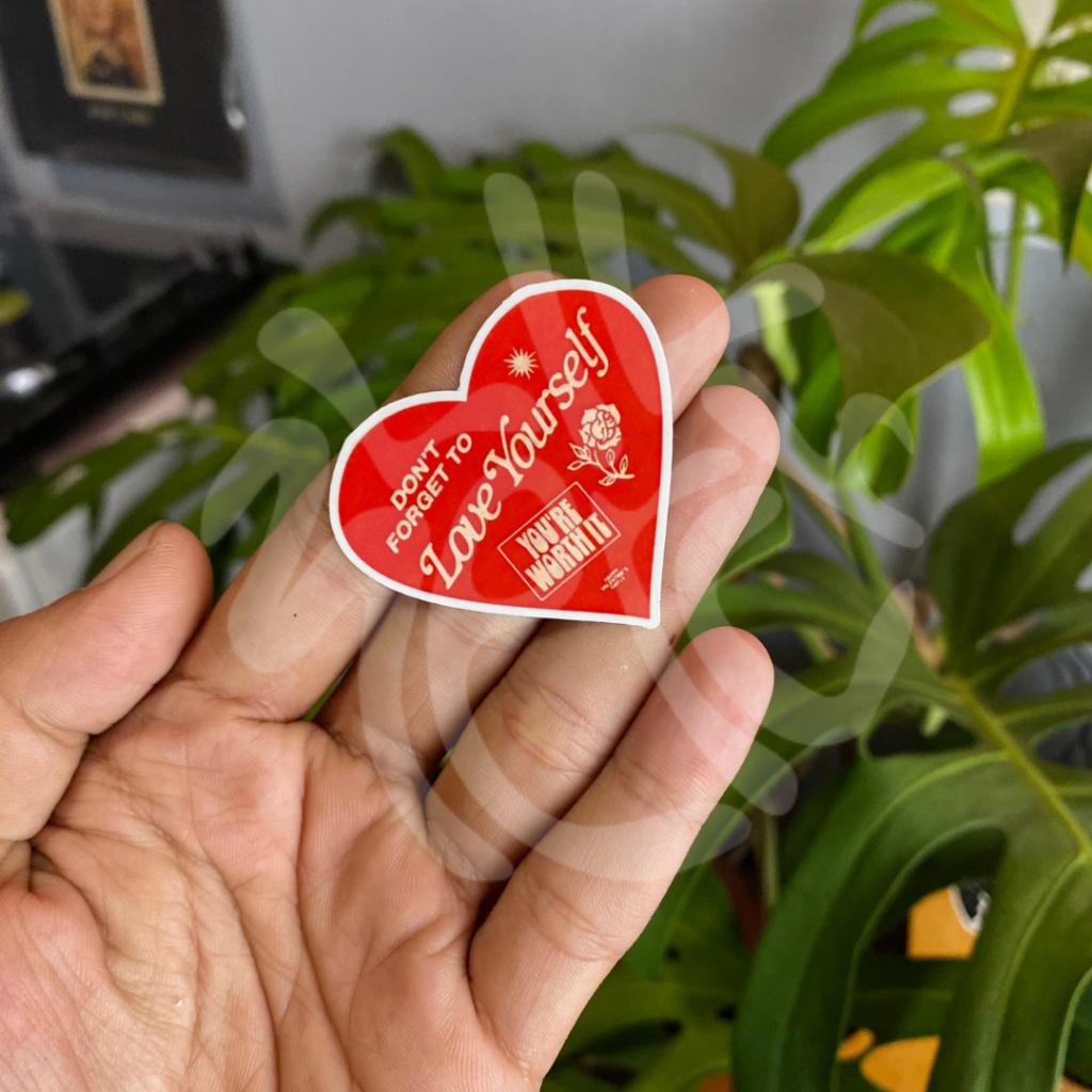 

sticker love yourself / sticker / aesthetic sticker / sticker tumblr / aesthetic sticker / stiker hp / stiker laptop / stiker helm / stiker satuan / stiker tahan air / sticker pack