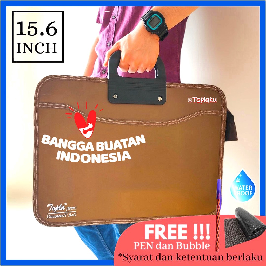 MEN SALE TOPLA Tas Berkas Dokumen File Besar Anti Air Resleting 156 Inch Document Bag Tenteng Jinjin