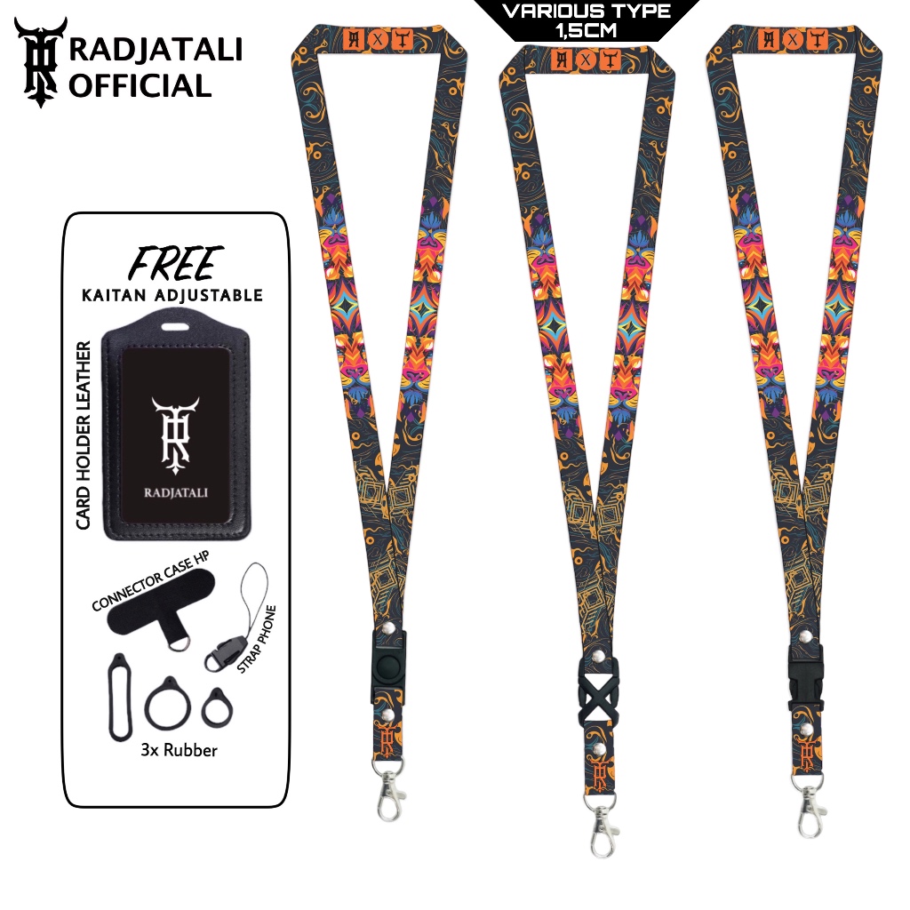 

Lanyard Radjatali 1.5cm Lion V4 Gantungan Tali Holder ID Card - Lion Series