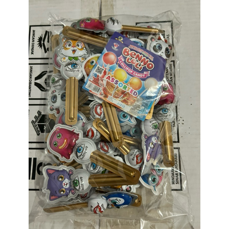 

Benno Loli Lollipop Candy Blister 30 x 8gr Permen Aneka Rasa Buah Halal Bpom