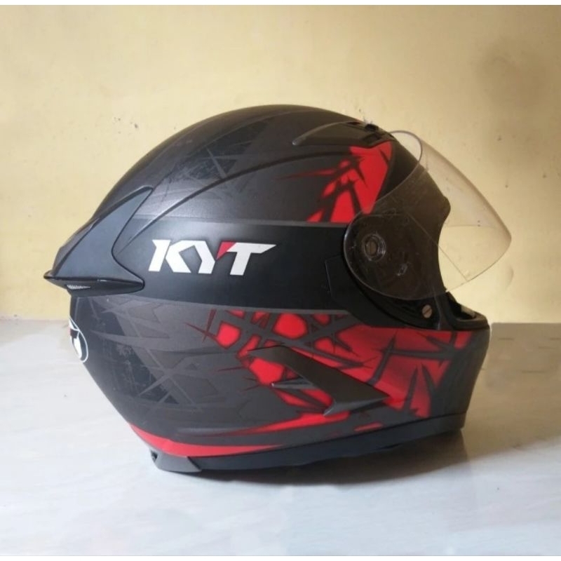 Helm KYT Falcon Spike Black Red Original