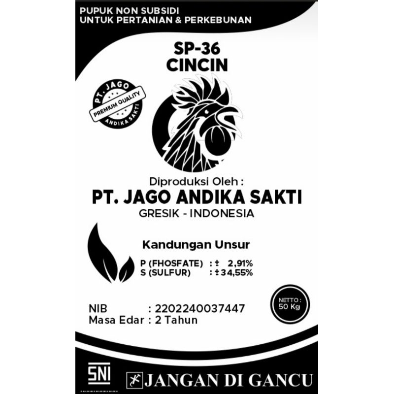 Pupuk SP 36 Cincin kemasan Repack 1 kg