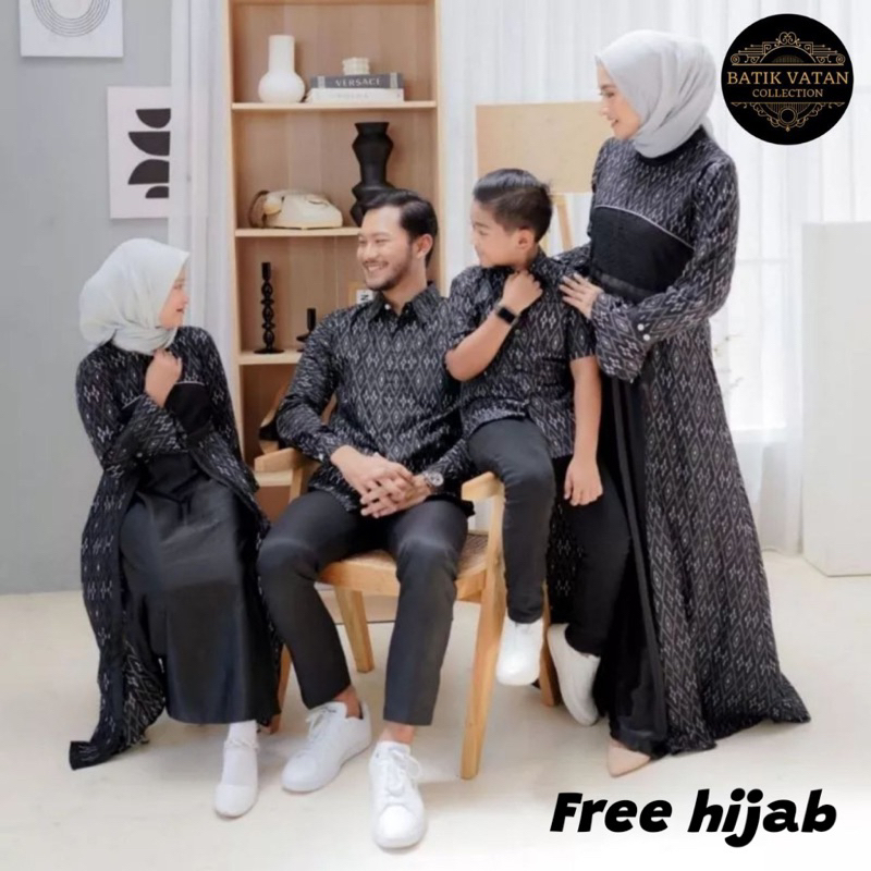 Dress Gamis Remaja Terbaru 2022 Gamis Lebaran Batik Couple Keluarga Gamis Nayla Hitam Karyaku Origin