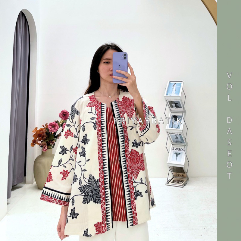 Size XXL - Wrenne Blouse Batik / Baju Atasan Batik Wanita Lengan 7/8