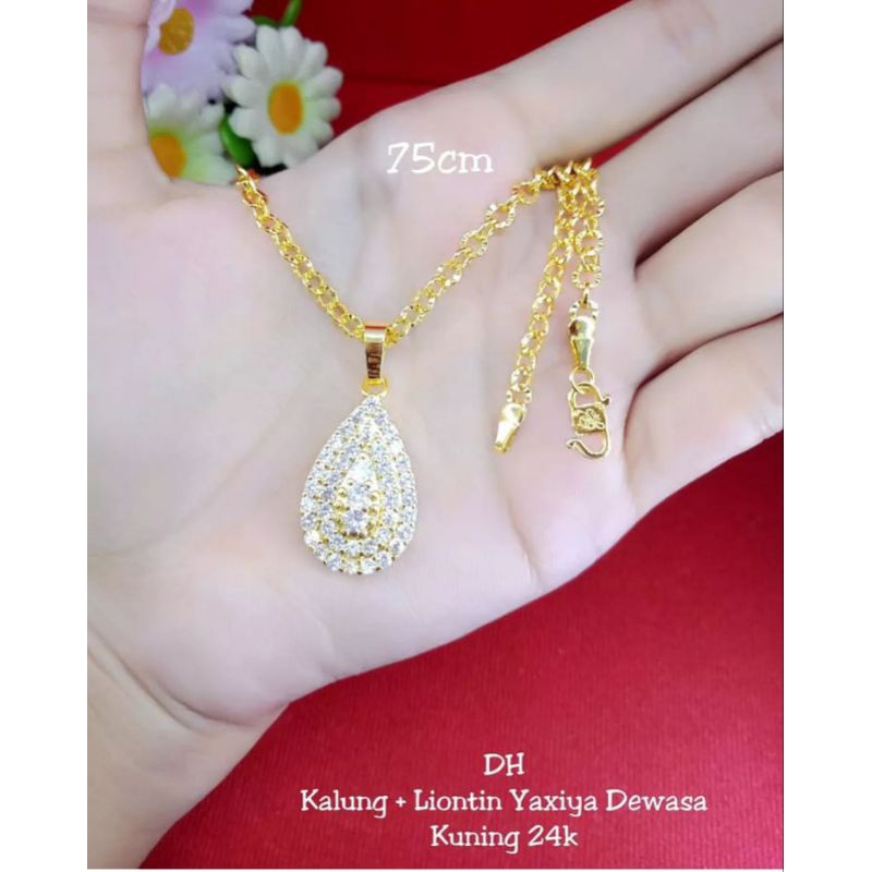 Kalung yaxiya lapis emas asli 24 karat 15 gram ada surat dari toko