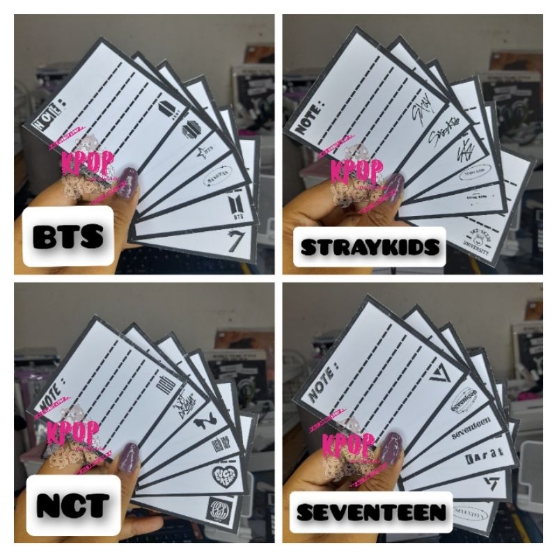 

[12pcs] NOTE CATATAN TEMA KPOP BTS STRAYKIDS NCT SEVENTEEN | KERTAS NOTE TEMA KPOP | NOTE CATATAN | FANPLACE STORE