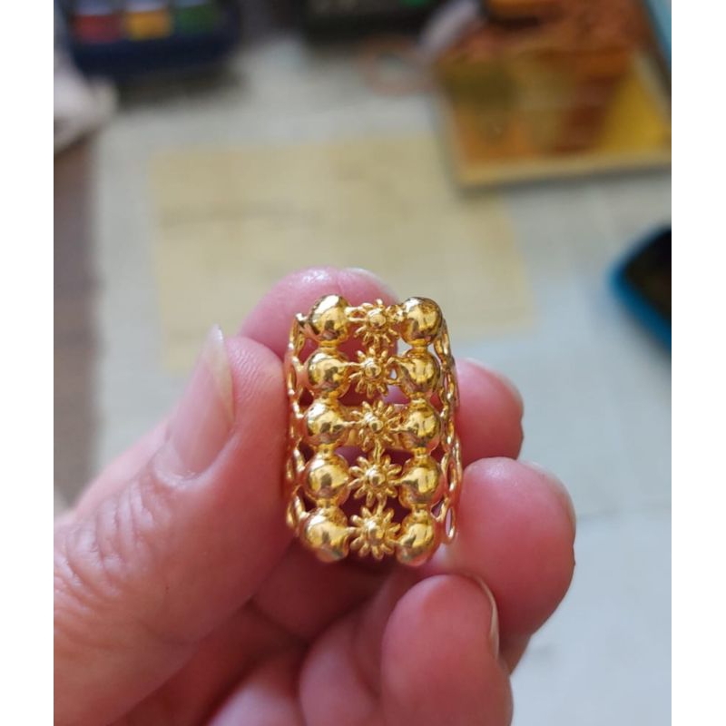 24k cincin emas matahari kadar 99.99%