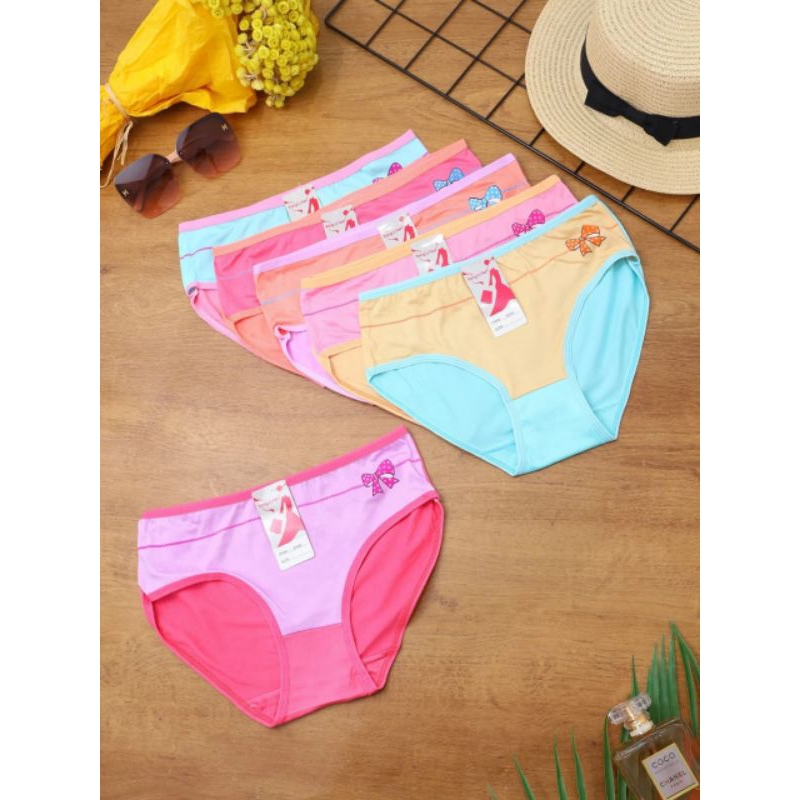 Lusin Celana Dalam Perempuan Motif Polkadot Cute Grosir Murah Lusinan 12 pcs 6 pcs Cd Imut Fashion J