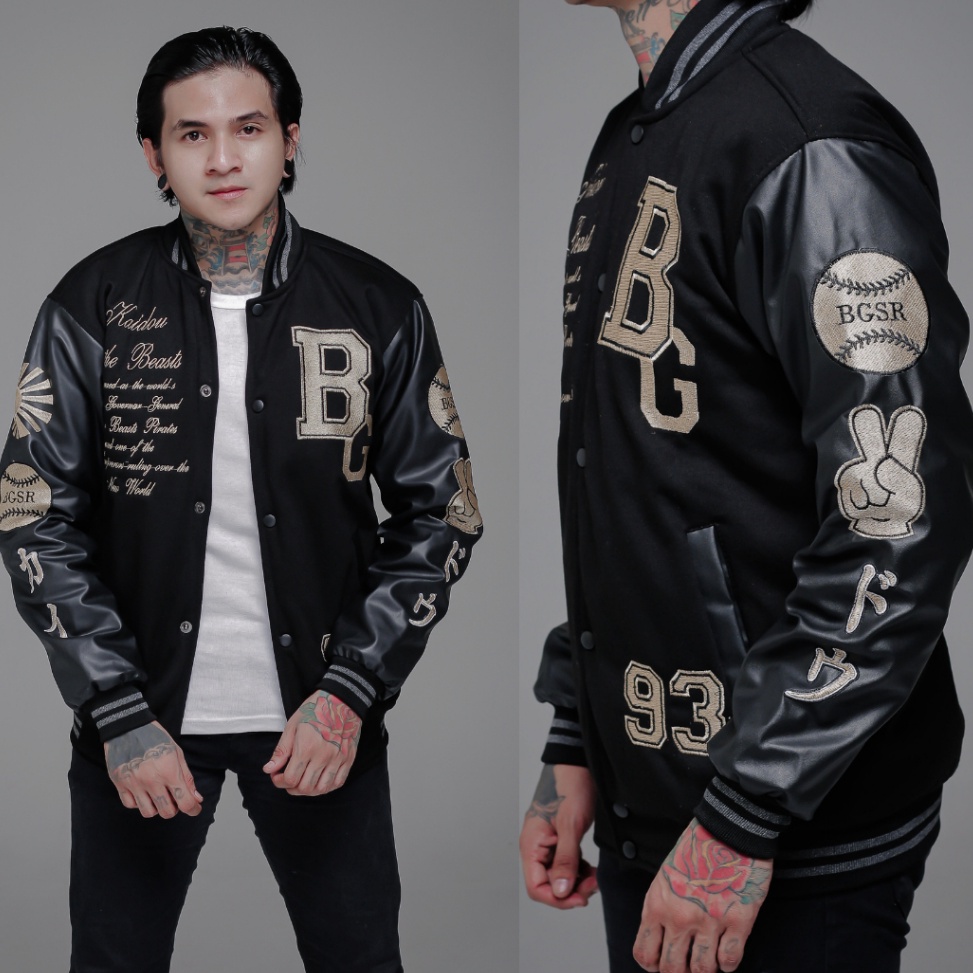 ART Q64U Jacket Varsity Japan Premium  Jaket Bomber Sukajan  Jaket Varcity Besball Pria Original Ful