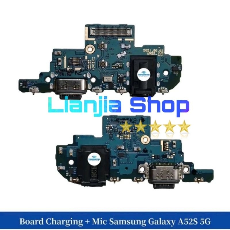 Papan Cas Sams A52S 5G K1 Original 100% Full iC Pcb Board Mic Konektor Charger Smart Fast Charging O