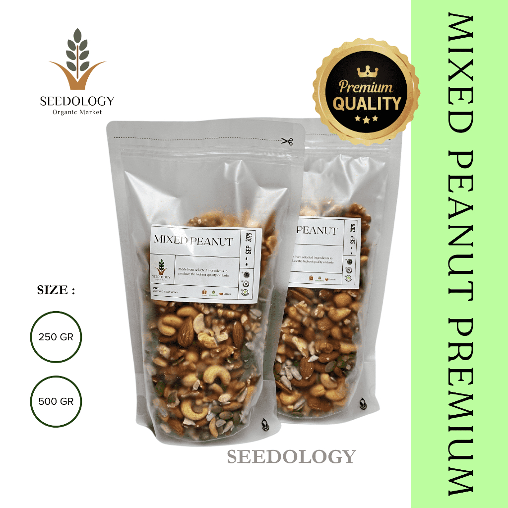 

Mixed Nuts Premium 500gr - Campuran Kacang dan Biji-Bijian / Diet / Sehat / Bergizi