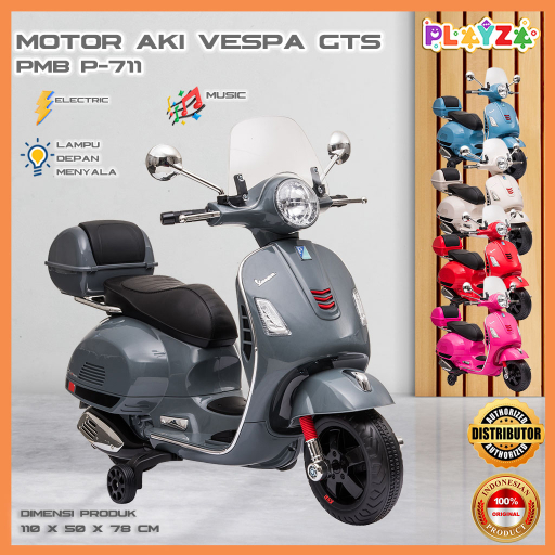 Motor aki anak PMB Vespa GTS super P711 / P-711 , motor listrik anak