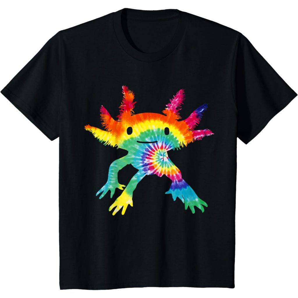 Kaos Baju Atasan Anak Cute Tie-Dye Axolotl Shirt Kids Boy Girl Salamander Axolotl T-Shirt