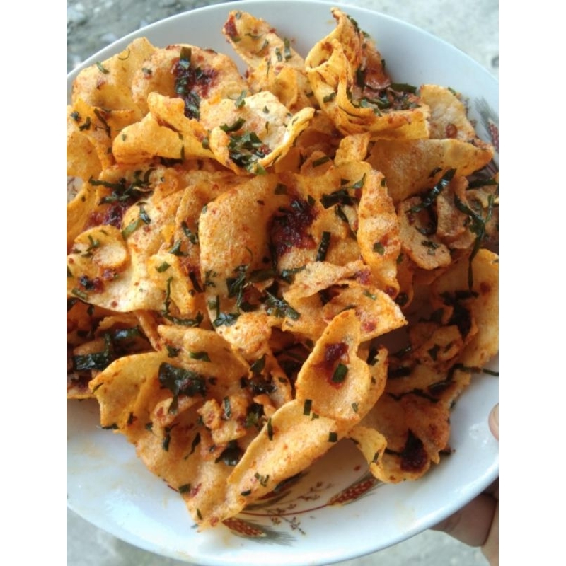 Kerupuk Lomang Cabe Merah dan Hijau