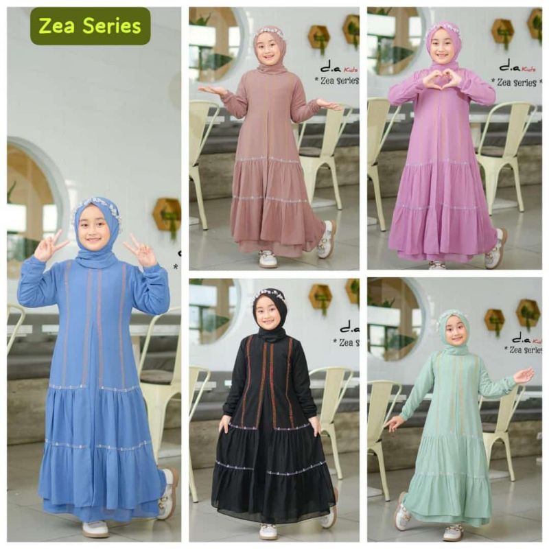 [ ZEA SERIES ] By DA KIDS gamis dress premium baju lebaran anak gaun pesta cantik toko busana muslim samarinda gamis zea mewah baju muslim idul fitri toko baju gamis terbaru samarinda narabellskidshop distributor bajuanaklengkap toko baju kalimantan timur