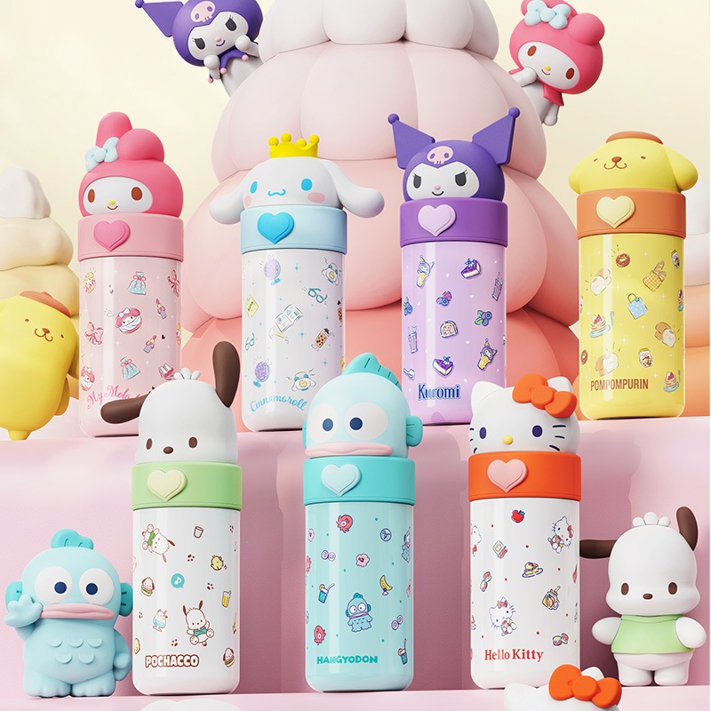Gelas Termos Boneka Sanrio Kartun Gelas Air Kreatif Pria Dan Wanita Lucu Gelas Termos Anak