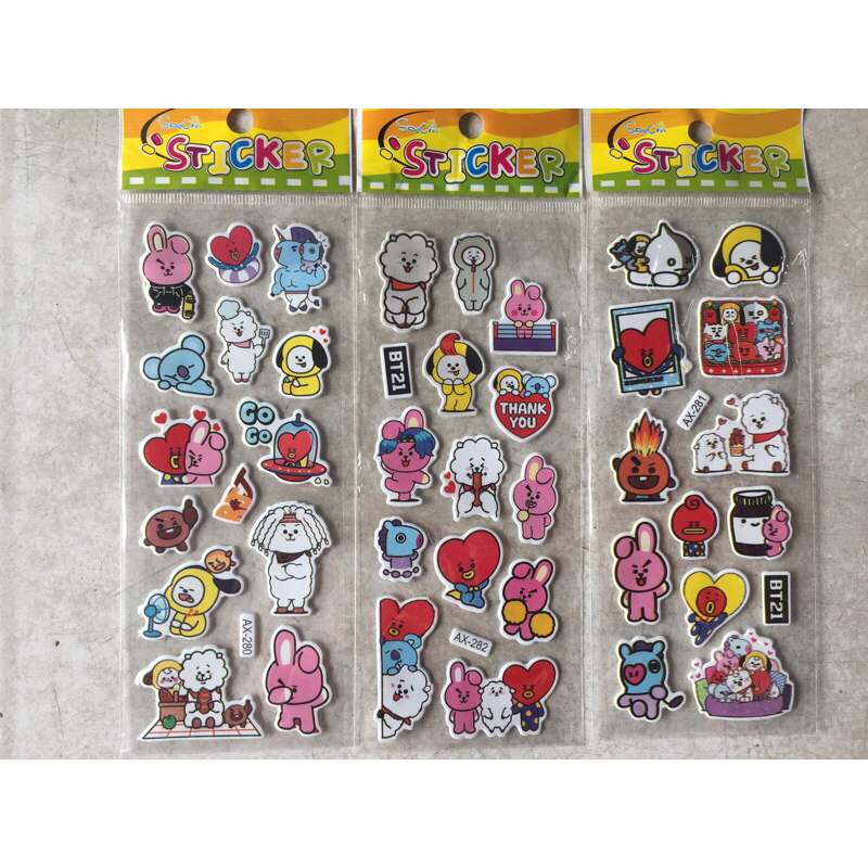 

Stiker anak timbul motif BT21