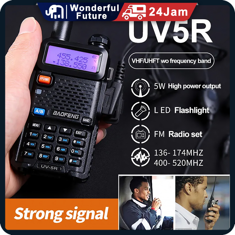 GARANSI 1 Tahun !!! HT BAOFENG UV 5RE Dual Band VHF UHF, Bopeng UV5R E Garansi 1 Tahun - 5 RE Free E