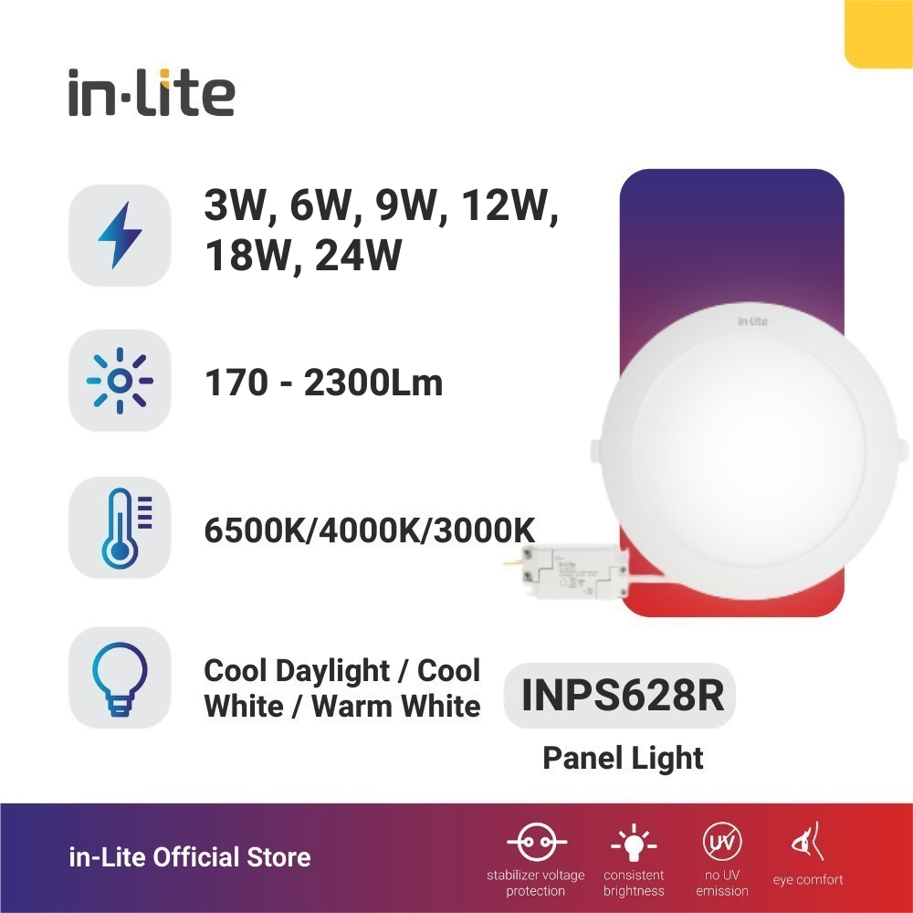 InLite LED Lampu Downlight Panel Inbow INP628R - 3-24 watt