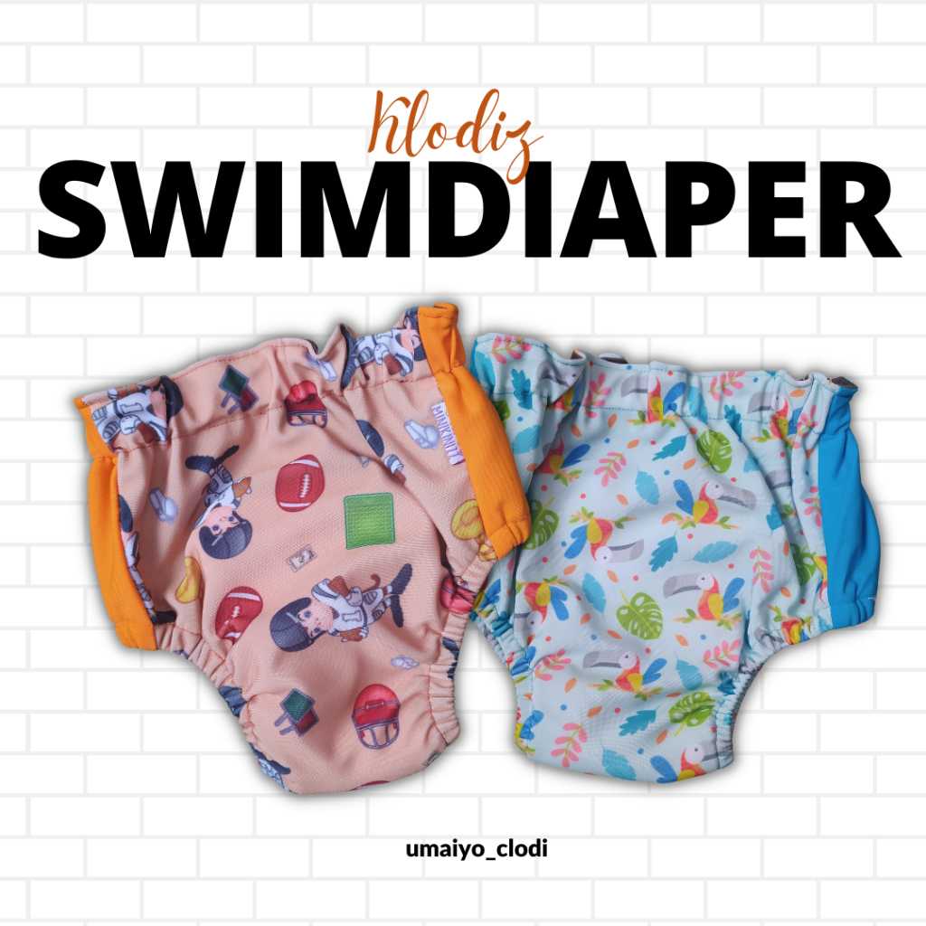 Klodiz Swim Diaper Celana (Size 2) Pampers Kain Popok Renang Anti Air Bayi Bisa di Cuci