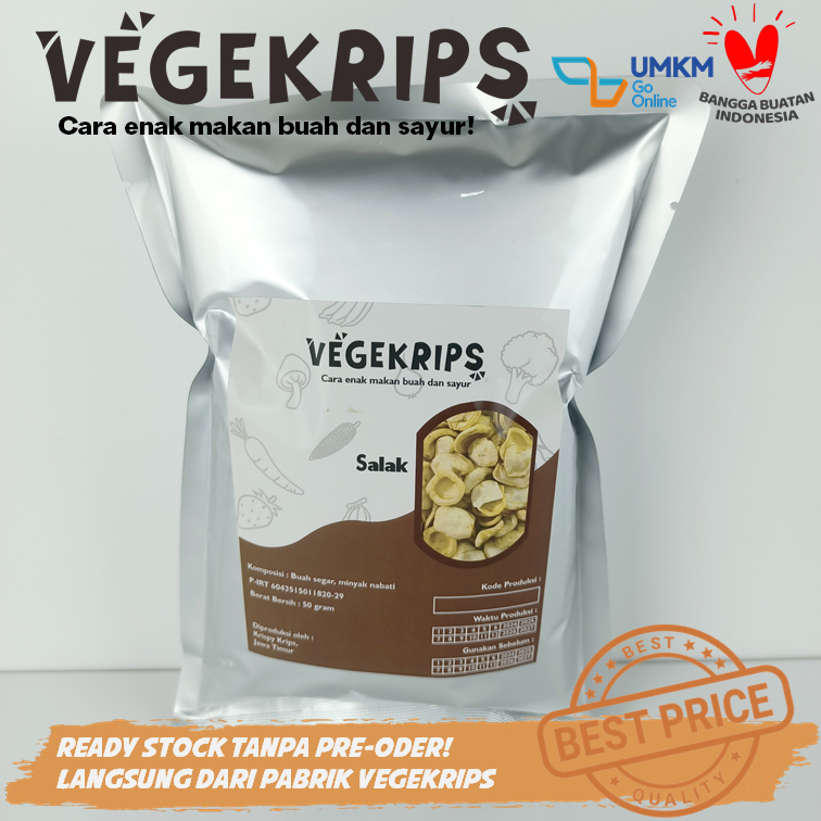 

Keripik Salak 50 Gr Aluminium Foil VEGEKRIPS