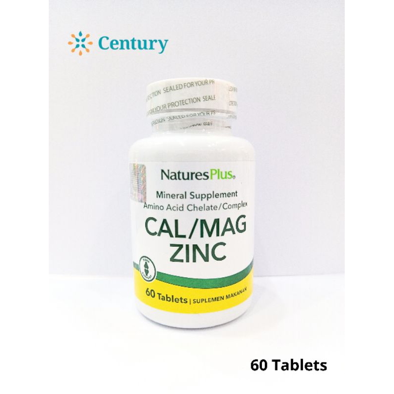 Nature's Plus Cal/Mag/Zinc 60 tablet/suplemen tulang/tulang keropos/osteoporosis/kalsium/magnesium