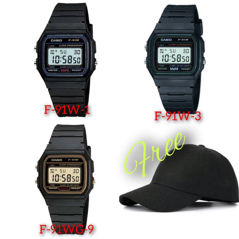 Jam tangan Casio original F-91w-1DG / F-91W-3DG / F-91wg-9 jam tangan digital