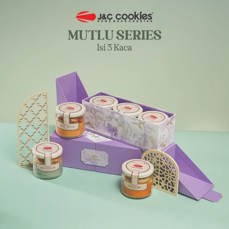

Hampers JnC Cookies MUTLU SERIES isi 3 Toples kaca