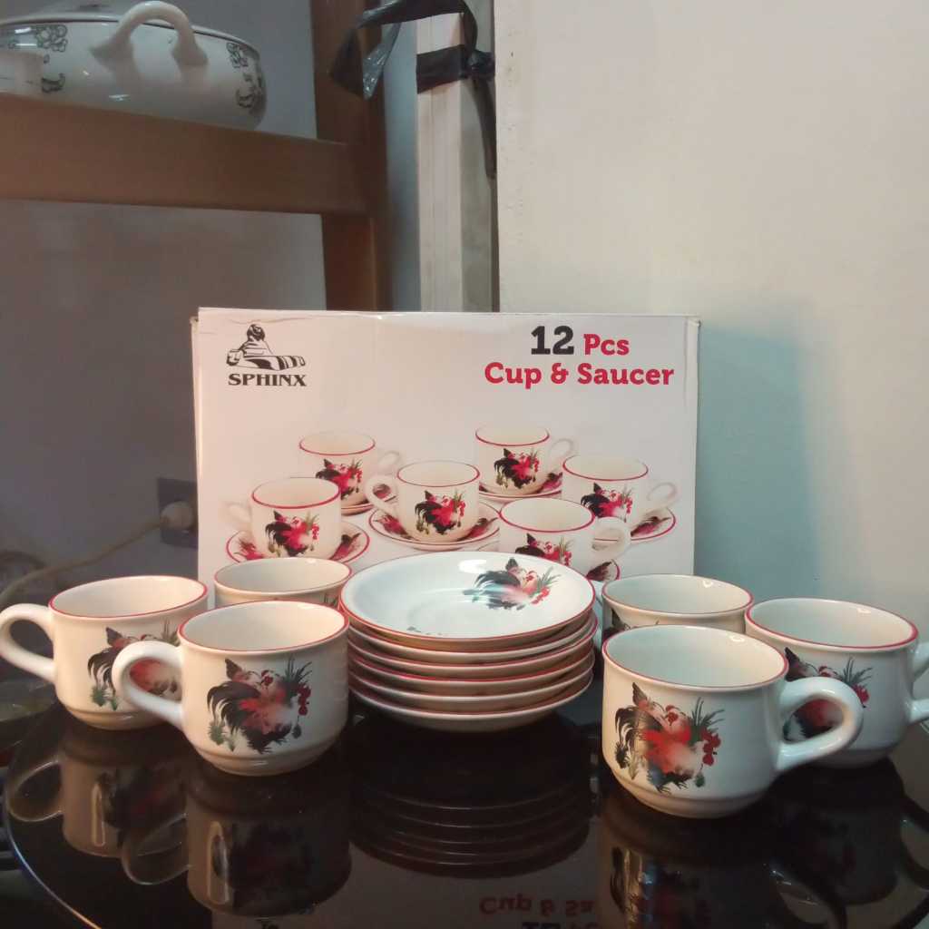 SPHINX CUP & SAUCER MOTIF 2 AYAM (12PCS)