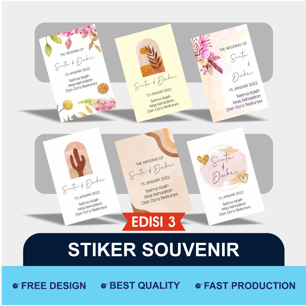 

Stiker wedding | Sticker ucapan souvenir pernikahan | Stiker Souvenir Edisi 3