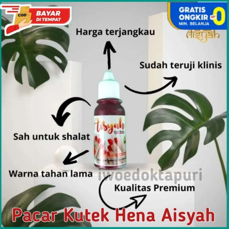 IWD Inai Kuku Aisyah Kutek Henna Kuku Muslimah Sah Untuk Sholat 15gr (Halal)