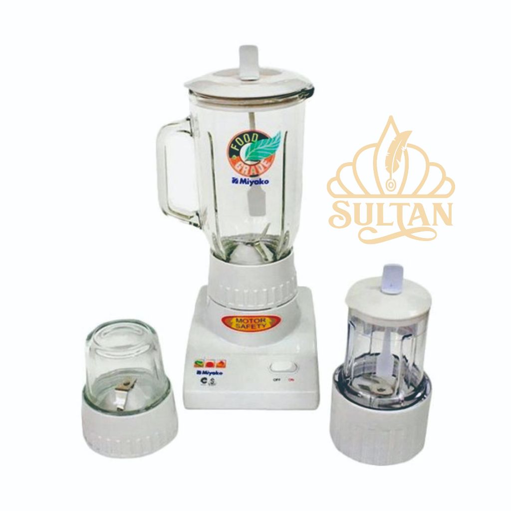 Miyako Blender Kaca 3in1 BL-102GS Pisau Stainless Steel (NPM)