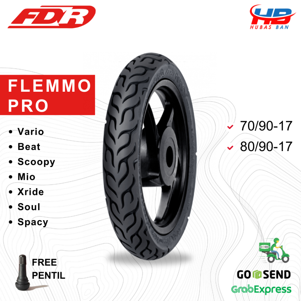 Ban Motor Ring 17 FDR Flemmo PRO 70/90 80/90 Ban Tubles Revo Sonic Satria FU Jupiter Supra Vega Kari