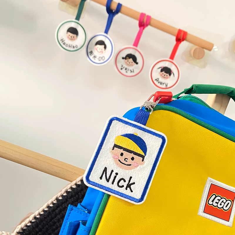 Gantungan Tas Anak / Custom nama anak Bordir / Custom Bag Tag Anak / Gantungan Kunci Anak