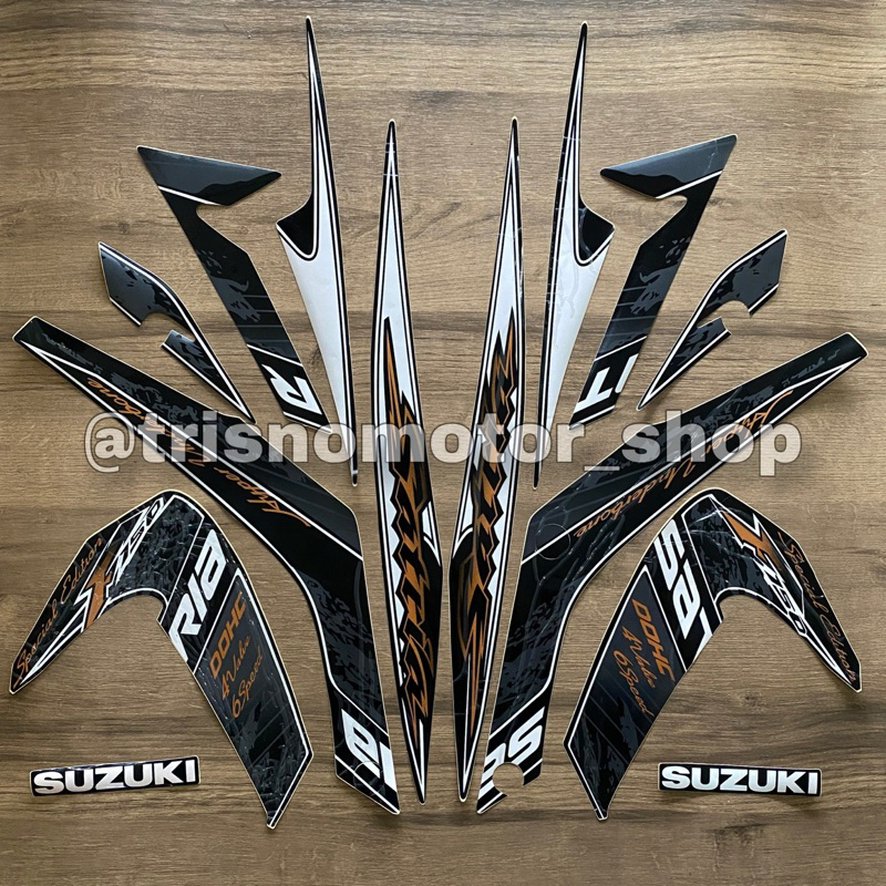 striping suzuki satria fu f 150 2012 2013 barong se putih sticker stiker stripping list body Satria 