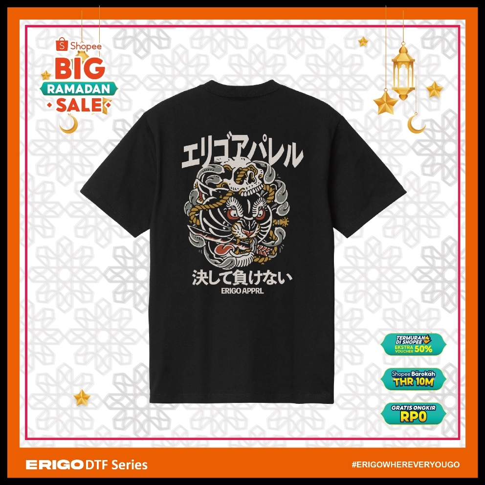 Erigo T-Shirt Oversize DTF Buy 1 Get 2 Bundling 5 Vol 2 | Sairo Black &amp; Saigourou Black