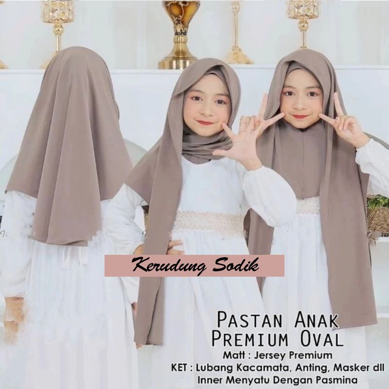 Pashmina Instan Anak Inner Ninja Oval 3 In 1| Kerudung Anak Pashmina Inner 3 In 1 Terbaru | Pashmina