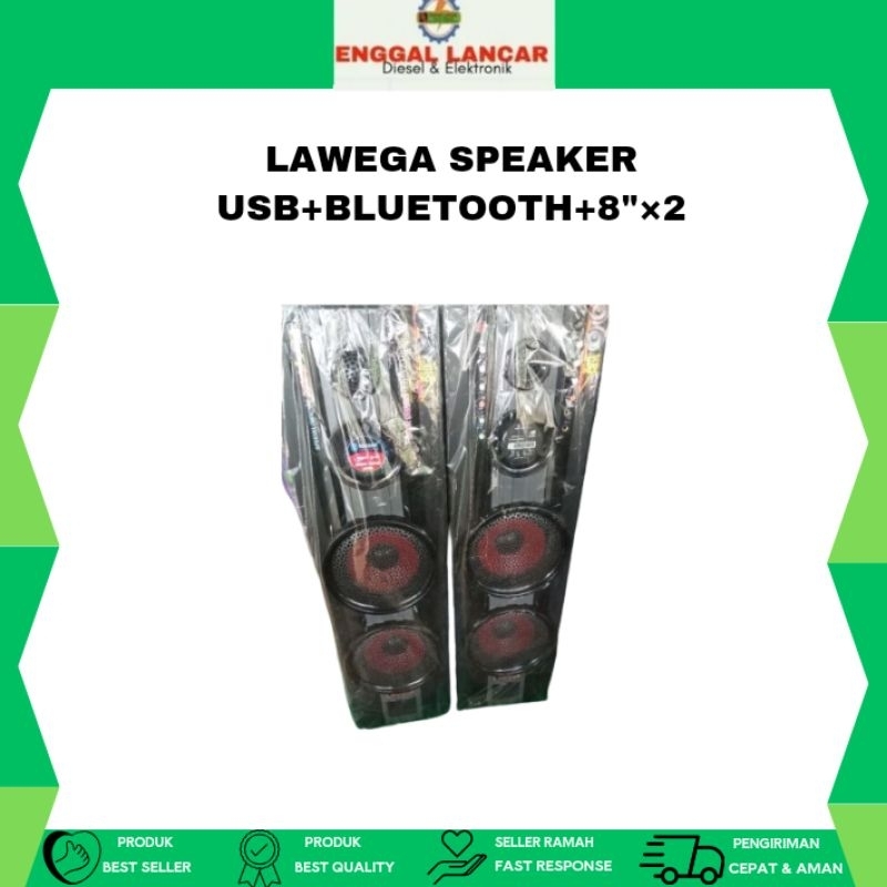 Lawega Speaker USB+Bluetooth+8"X2