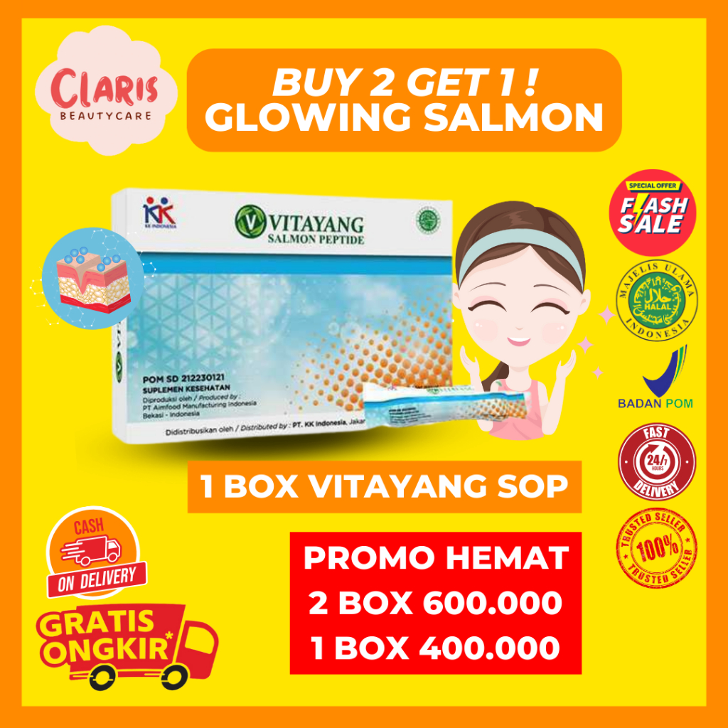 Vitayang SOP Salmon Ovary Peptide BPOM Asli JEPANG Sertifikasi FDA Original
