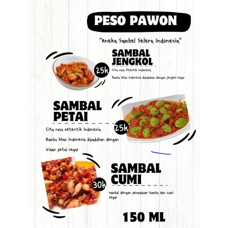 

Peso Pawon, sambel cumi.Cumi asin