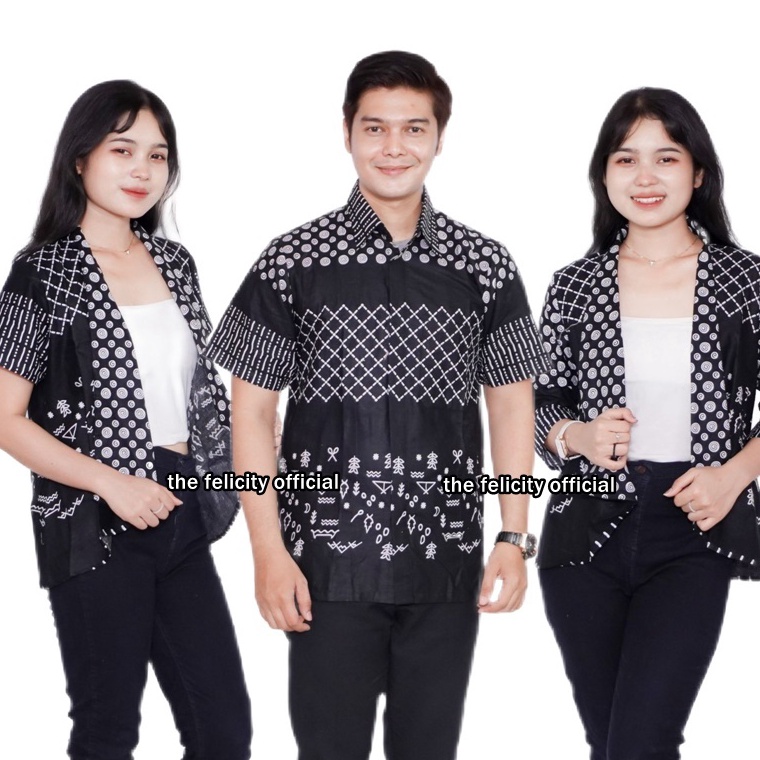 ART L87P felicitybatik  Bolero Outer Batik Simple Blazer Batik Wanita Rompi Atasan Couple Kemeja Pri