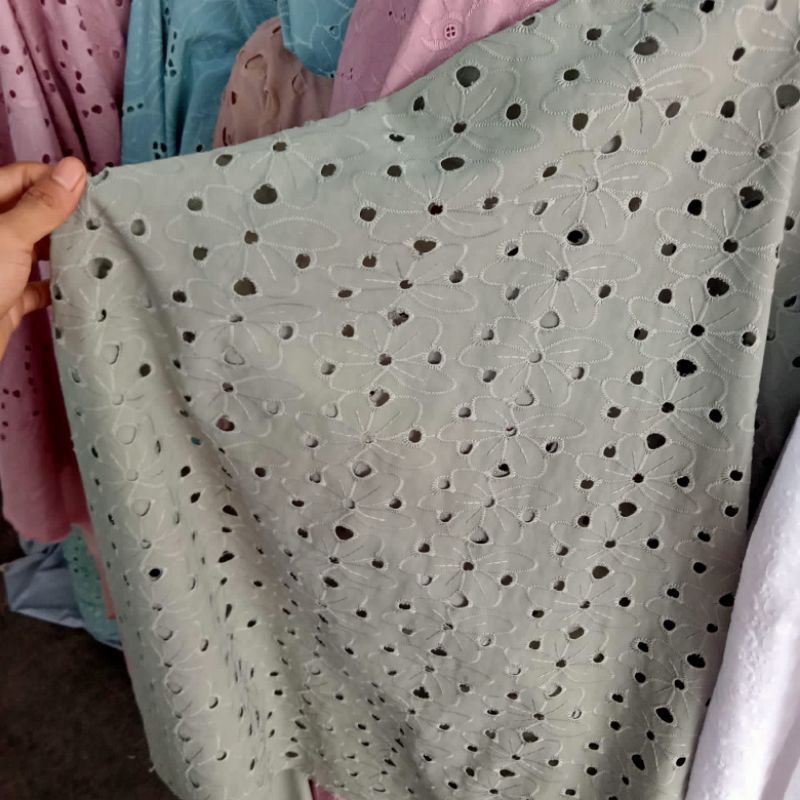 kain katun bordir/kain katun import/kain meteran