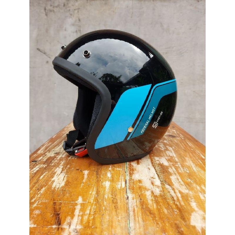 Helm Honda GL Series Hitam Biru