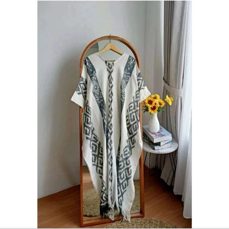 Kaftan Tenun Blangket Ethnik Wanita Motif Lombok TorajaM Kaftan Baju Lebaran