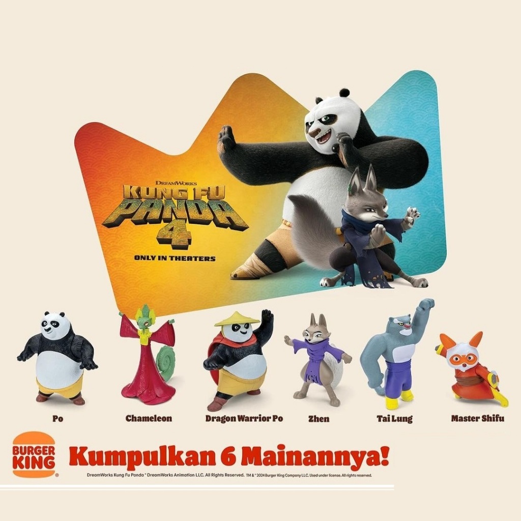 Mainan Anak Hadiah Kids Meal Burger King Kung Fu Panda Kungfu Happy Meals McD McDonald Toy McDonalds