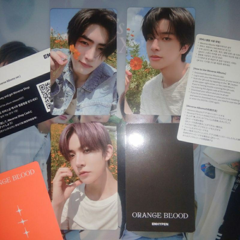 pc enhypen orange blood weverse album; heeseung jake sunghoon.
