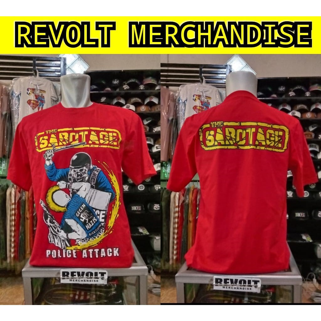 kaos the sabotage (police attack), kaos band the sabotage, t-shirt the sabotage, kaos band punk