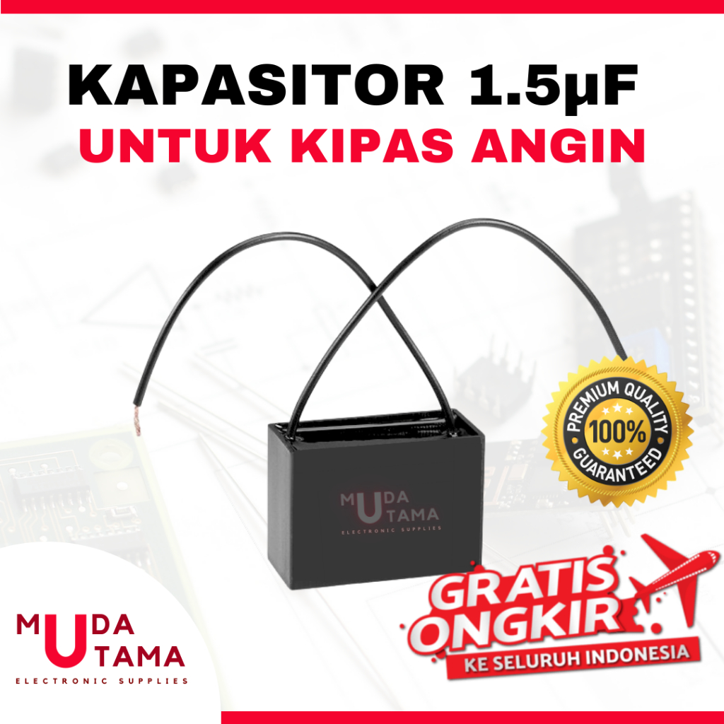KAPASITOR KIPAS ANGIN 1.5uF 1.5µF PETAK HITAM BAGUS | CAPASITOR 1.5UF KIPAS ANGIN DINDING GANTUNG BE