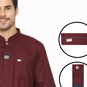 BAJU KOKO AL-LUTHFI LENGAN PANJANG APLIKASI WARNA