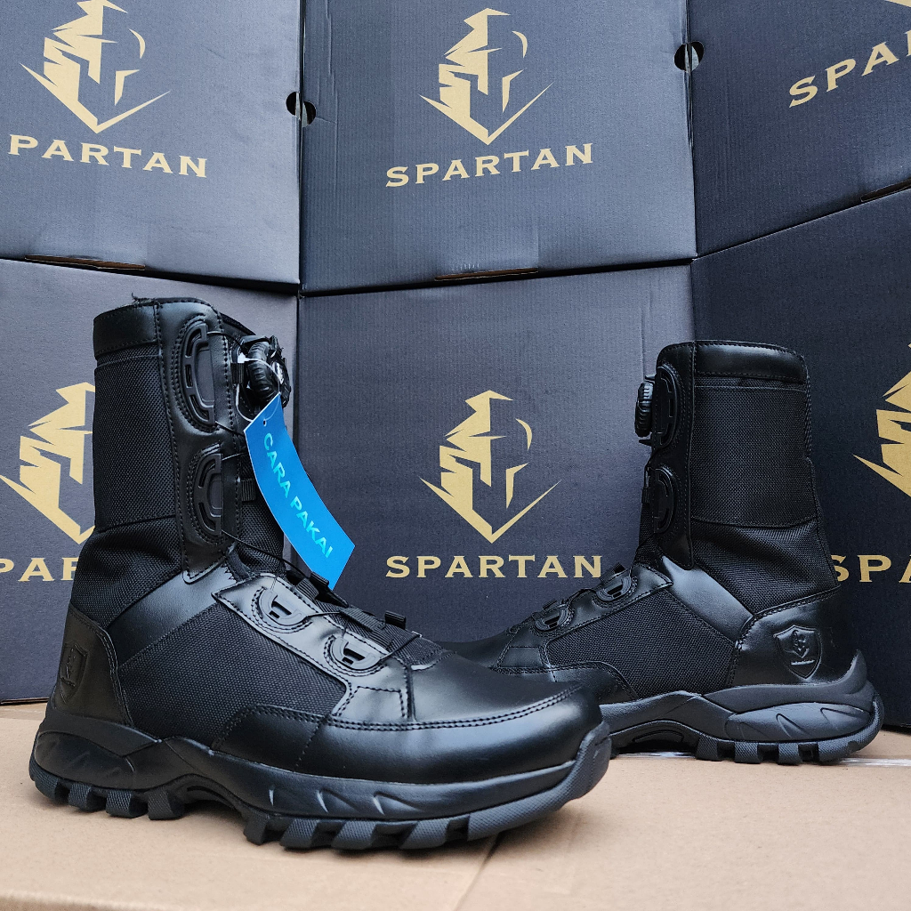 Sepatu PDH spartan midtrack  tali putar depan - oxford